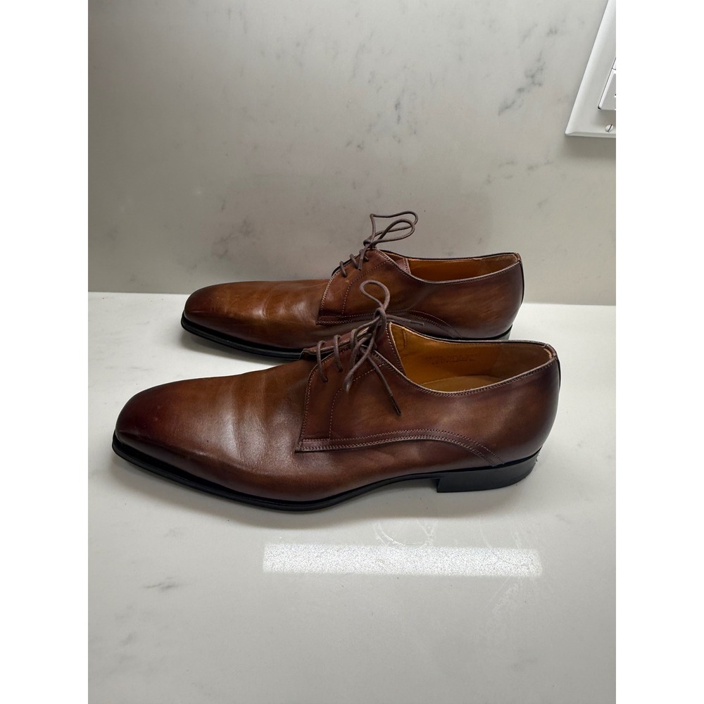 Magnanni Mens Brown Leather Derby Dress Shoes Spain 25766 Size 11 US 44 EU - Picture 1 of 5
